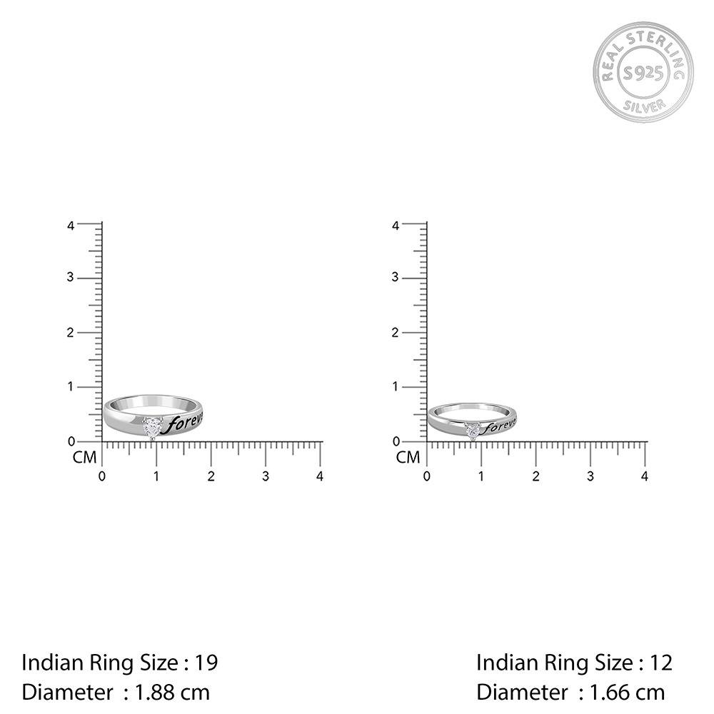 925 Silver Forever Kind Couple Rings,Fixed Size, Indian-19(M),Indian-12(F)|Gifts For Couples : TLR017