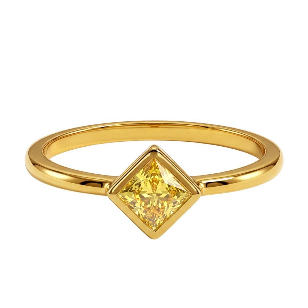 925 Silver Golden Aura Frame Ring, Fixed Size |Gifts For Women And Girls | With Certificate Of Authenticity And 925  : TLR0255