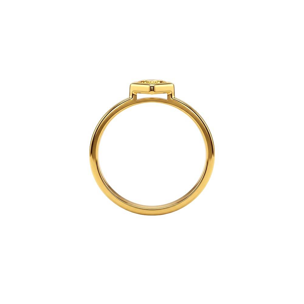 925 Silver Golden Aura Frame Ring, Fixed Size |Gifts For Women And Girls | With Certificate Of Authenticity And 925  : TLR0255
