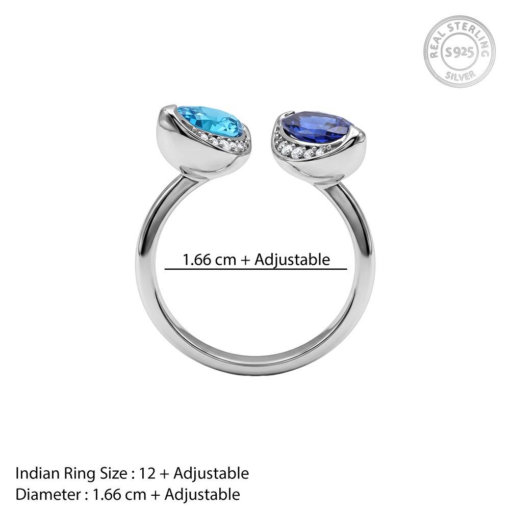 925 Silver Isis & Nephthys Bypass Ring, Adjustable |Gifts For Women And Girls | With Certificate Of Authenticity And : TLR0269