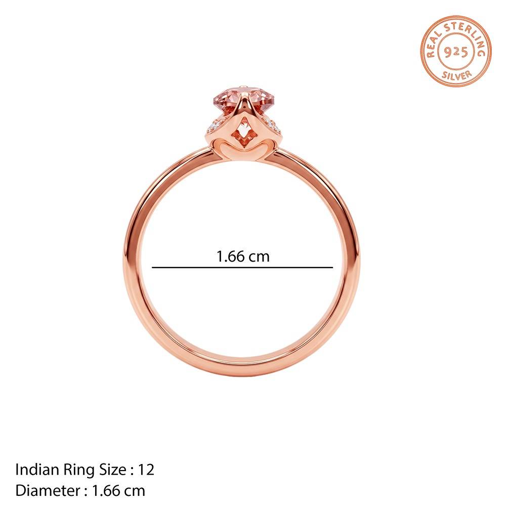 925 Silver Rose Gold Marquise Grace Ring, Fixed Size |Gifts For Women And Girls | With Certificate Of Authenticity A : TLR0271