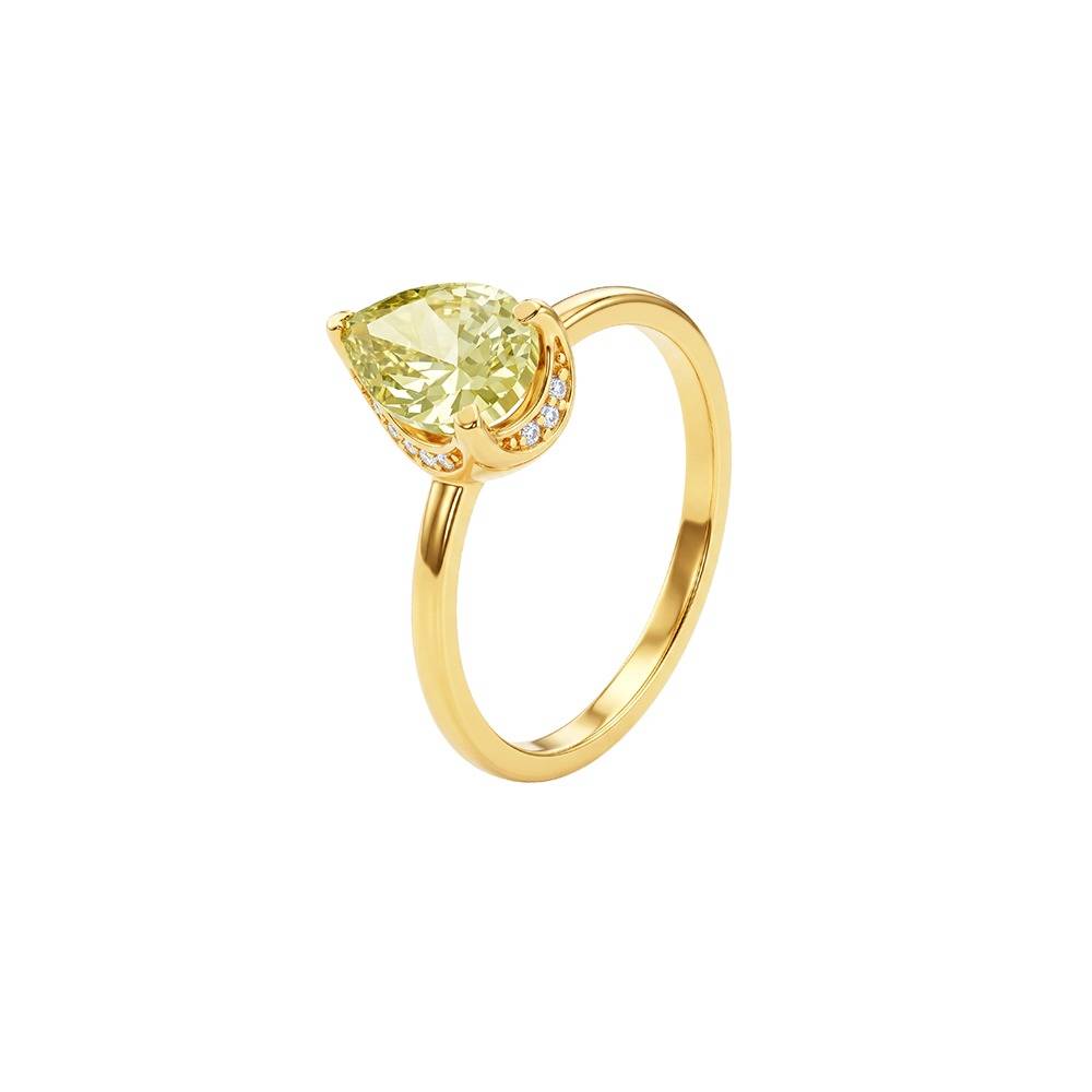 925 Silver Golden Citrine Glow Ring, Fixed Size |Gifts For Women And Girls | With Certificate Of Authenticity And 92 : TLR0272