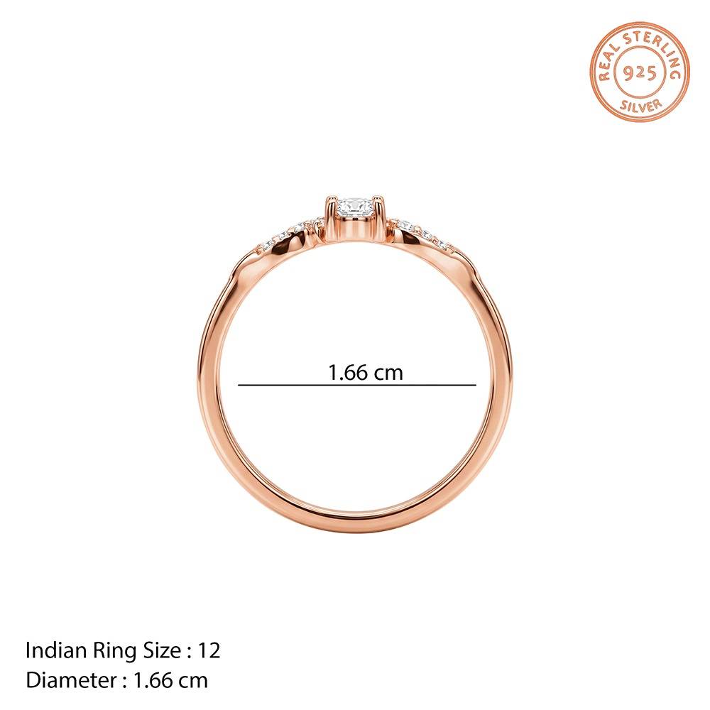 925 Silver Rose Gold Norse Ring, Fixed Size |Gifts For Women And Girls | With Certificate Of Authenticity And 925 St : TLR0273