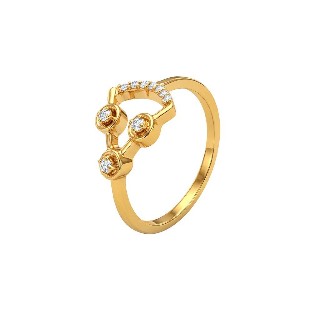 925 Silver Golden Contemporary Design Ring, Fixed Size |Gifts For Women And Girls | With Certificate Of Authenticity : TLR0287