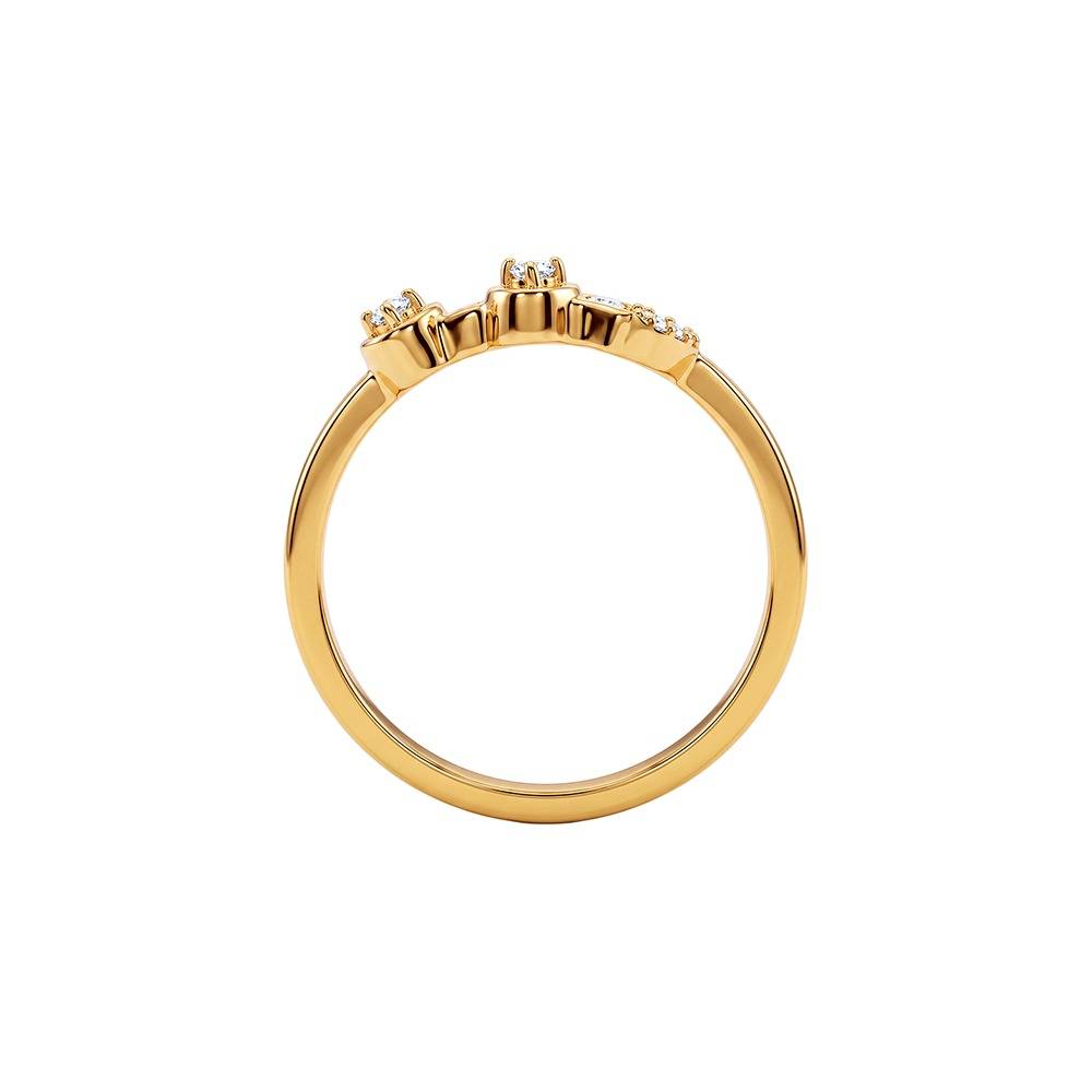 925 Silver Golden Contemporary Design Ring, Fixed Size |Gifts For Women And Girls | With Certificate Of Authenticity : TLR0287