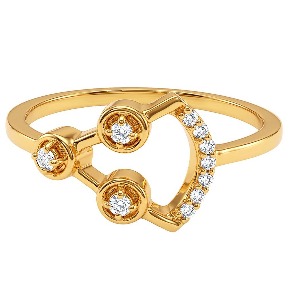 925 Silver Golden Contemporary Design Ring, Fixed Size |Gifts For Women And Girls | With Certificate Of Authenticity : TLR0287