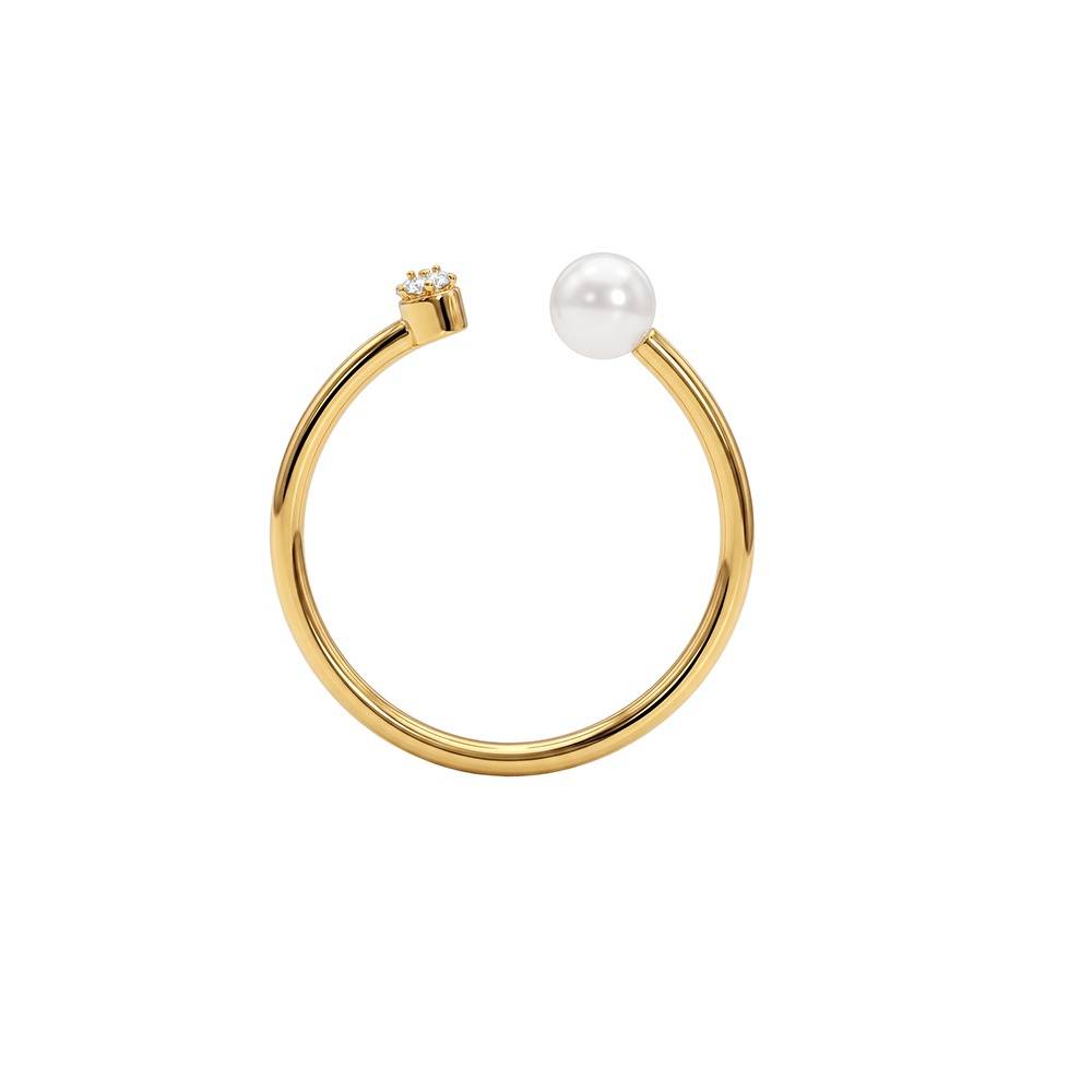 925 Silver Golden Dietrich Open Pearl Ring, Adjustable |Gifts For Women And Girls | With Certificate Of Authenticity : TLR0307
