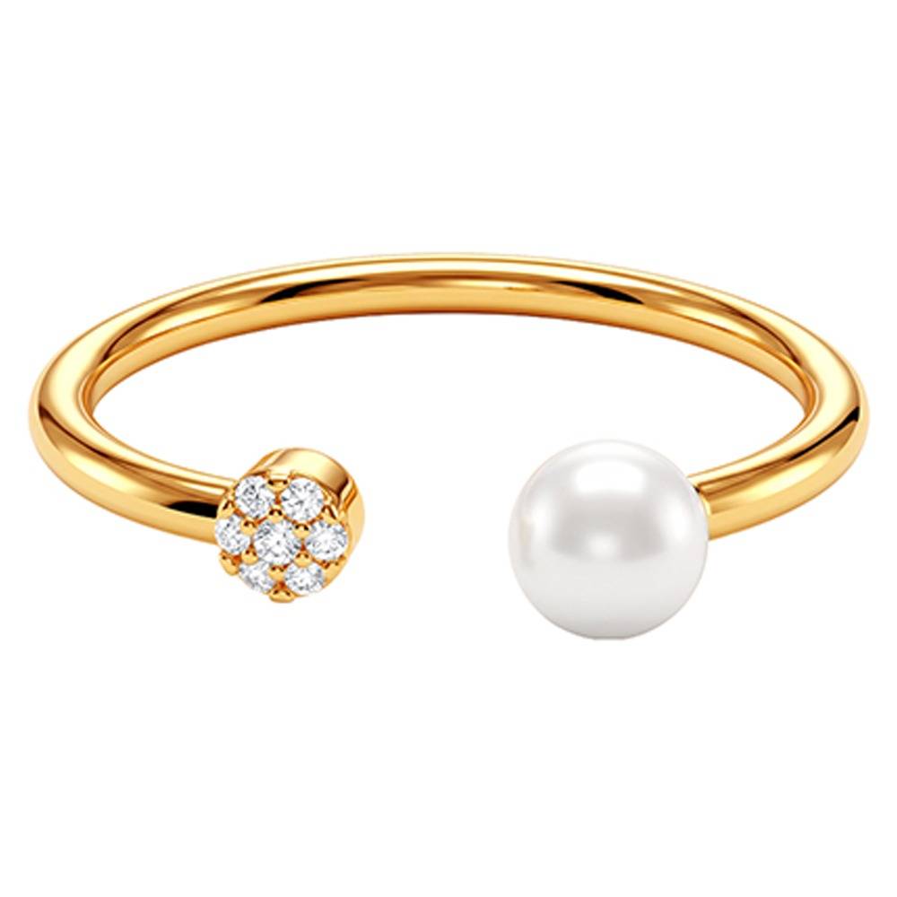 925 Silver Golden Dietrich Open Pearl Ring, Adjustable |Gifts For Women And Girls | With Certificate Of Authenticity : TLR0307