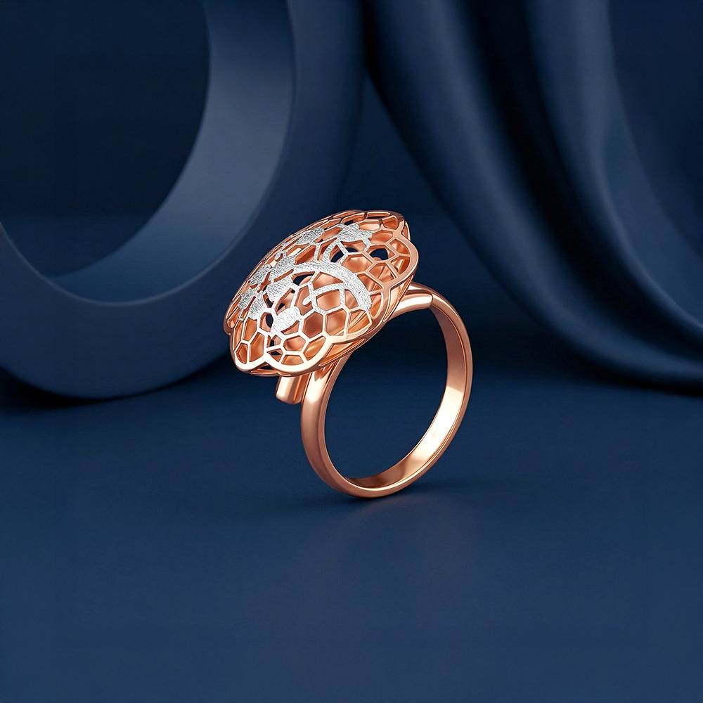 925 Silver Dual Tone Floret Filigree Silver Ring, Adjustable, Indian -12|Gifts For Women And Girls | With Certificate : TLR079