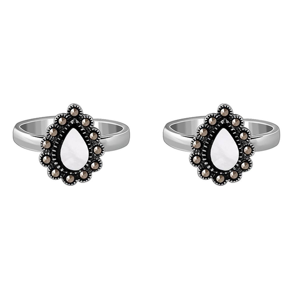 Oxidised Silver Darshana Toe Rings|Gifts For Women And Girls | With Certificate Of Authenticity And 925 Stamp | 6 Mo : TLTR020