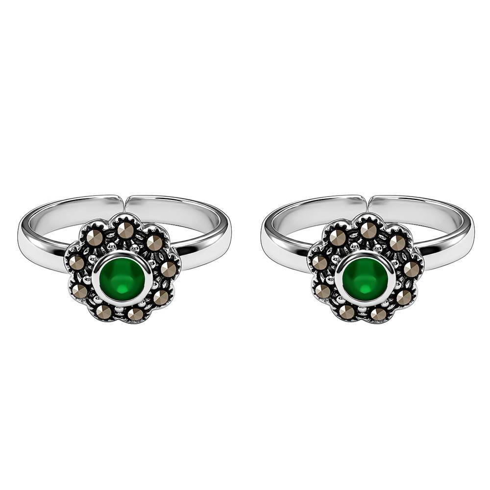 Giva 925 Oxidised Silver Harini Toe Rings|Toe Rings For Women And Girls | With Certificate Of Authenticity And 925 S : TLTR033