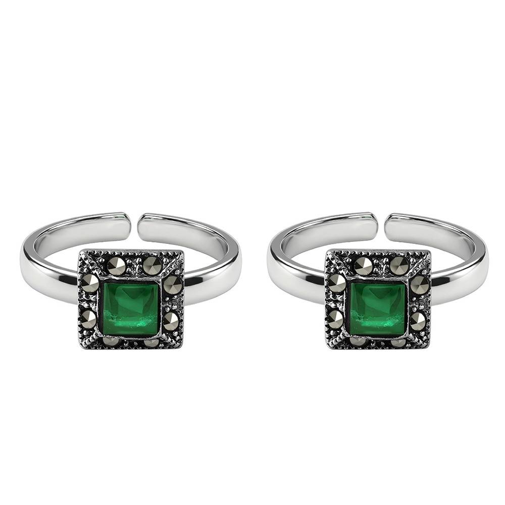 Giva 925 Oxidised Silver Iraja Toe Rings|Toe Rings For Women And Girls | With Certificate Of Authenticity And 925 St : TLTR034