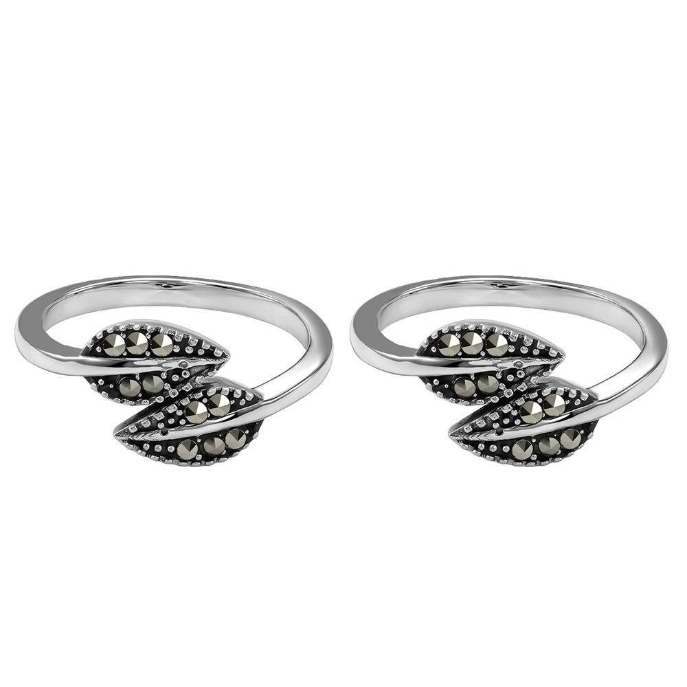 Giva 925 Oxidised Silver Vihanga Toe Rings|Toe Rings For Women And Girls | With Certificate Of Authenticity And 925  : TLTR048