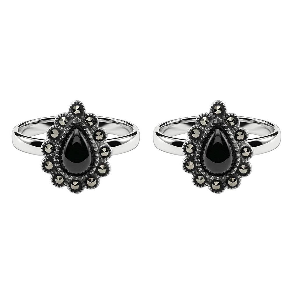 Giva 925 Oxidised Silver Sevanthi Toe Rings|Toe Rings For Women And Girls | With Certificate Of Authenticity And 925 : TLTR052