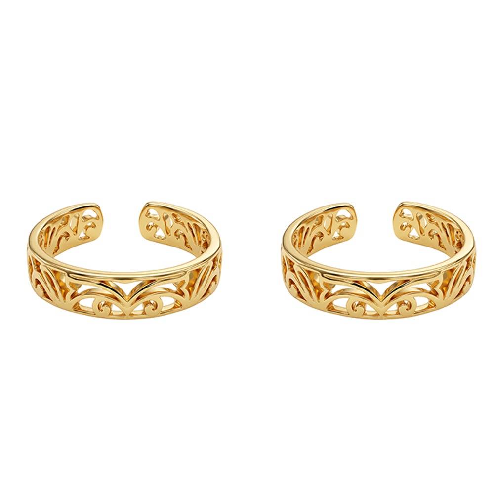 925 Silver Golden Prapti Toe Rings| Toe Rings For Women And Girls | With Certificate Of Authenticity And 925 Stamp | : TLTR059