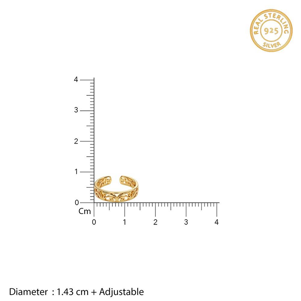 925 Silver Golden Prapti Toe Rings| Toe Rings For Women And Girls | With Certificate Of Authenticity And 925 Stamp | : TLTR059