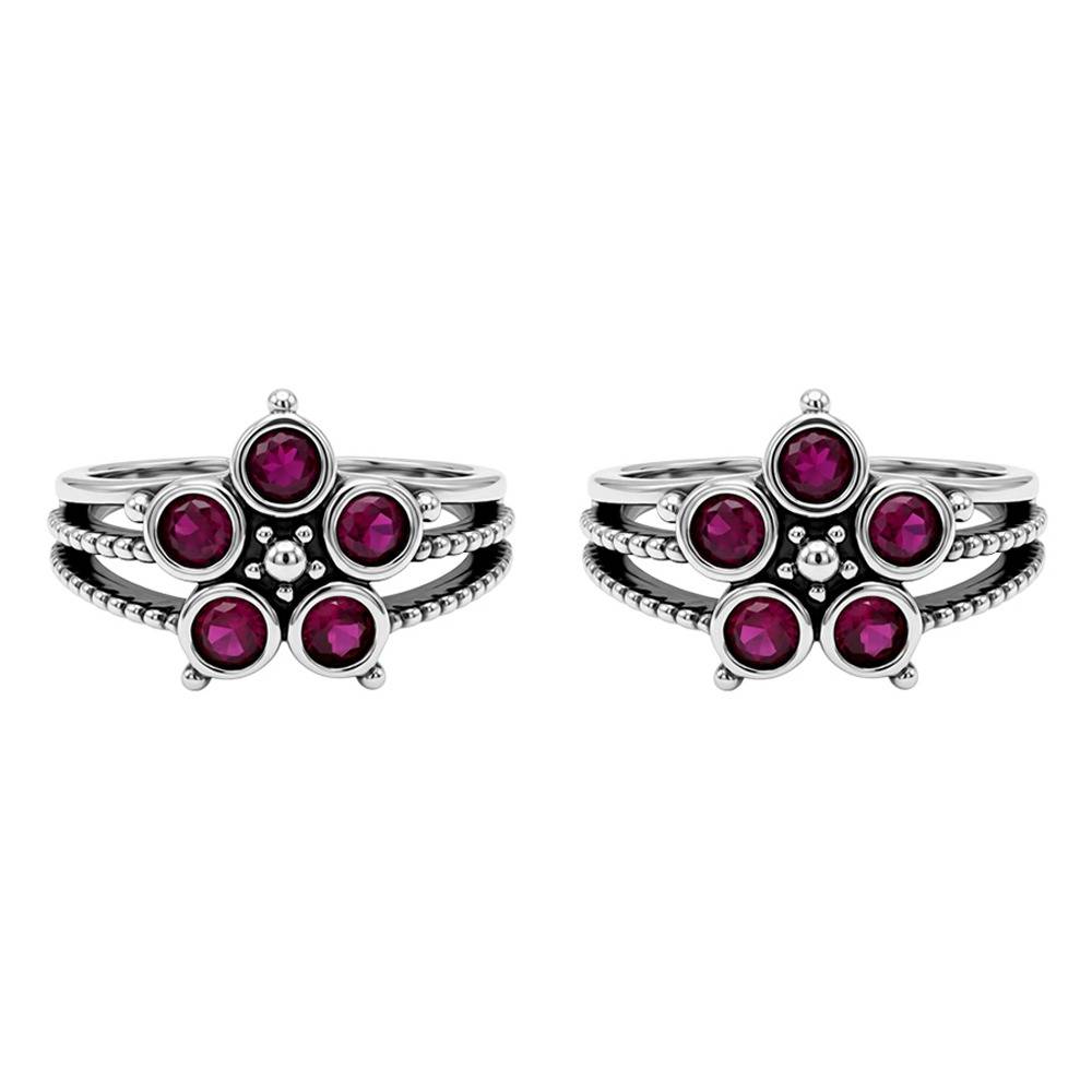 925 Silver  Oxidised Silver Kaumudi Adjustable Toe Rings Gifts For Women And Girls : TLTR078
