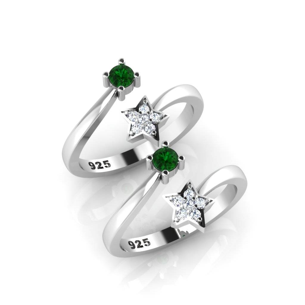 Iski Uski 925 Sterling Silver Star Toe Rings