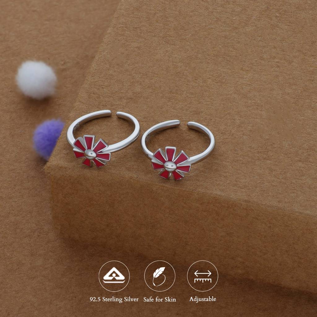 925 Silver Fancy Toe Ring : TR-FT-RH-P-154-P