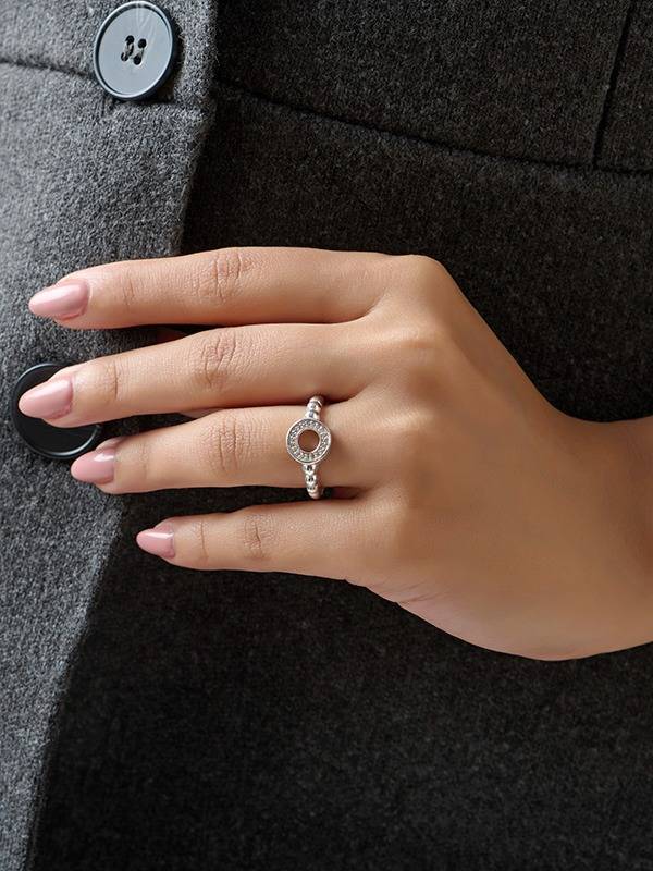 Pave Cz Caviar Bead Eternity Ring : FR111459S8NA18SL