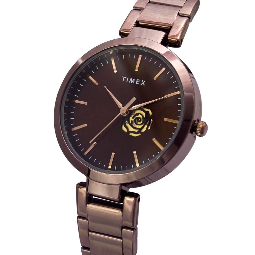 Timex Trendline Round 35Mm Brown Dial Analog Women Watch - Tw000X227 : TW000X227