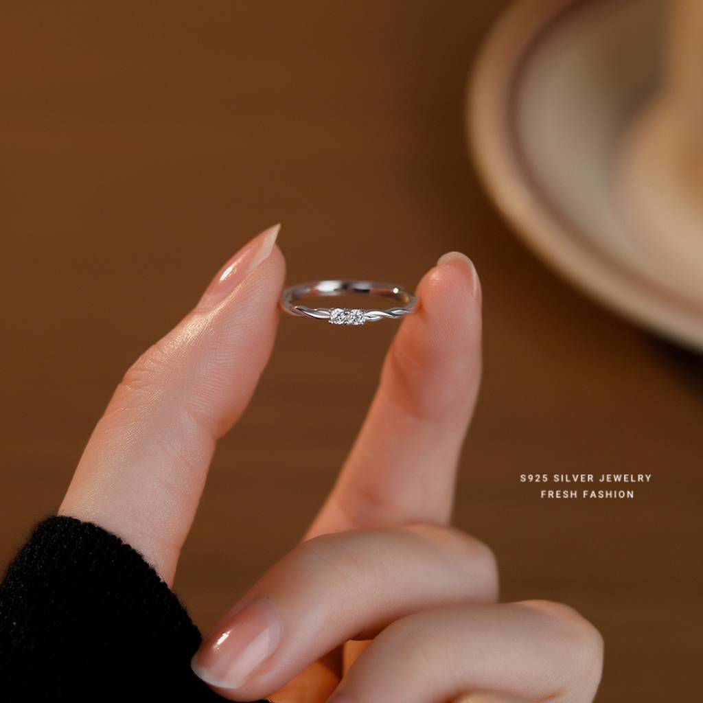 Brd Jewelry 925 Sterling Silver Twisted Cz Stone Silver Ring I Adjustable Silver Ring For Women & Girls : BRDK1465