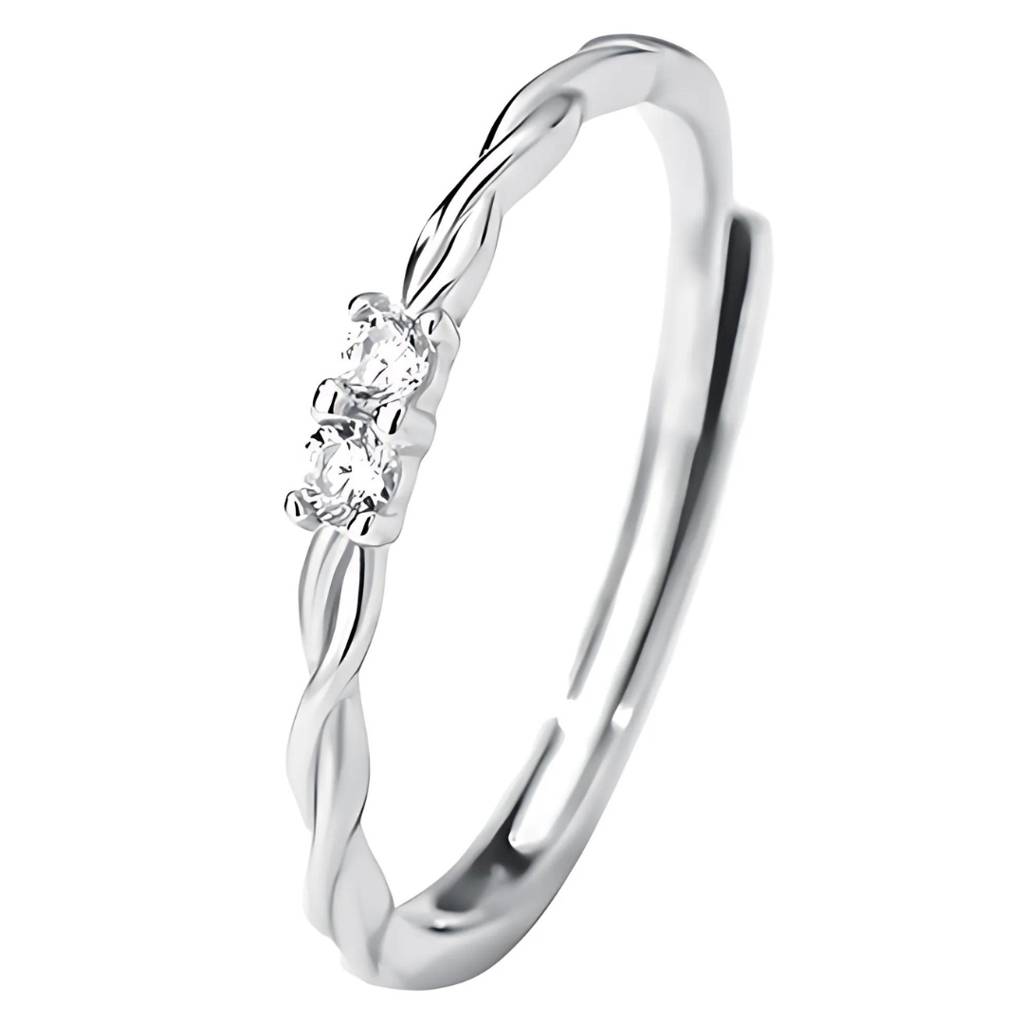 Brd Jewelry 925 Sterling Silver Twisted Cz Stone Silver Ring I Adjustable Silver Ring For Women & Girls : BRDK1465