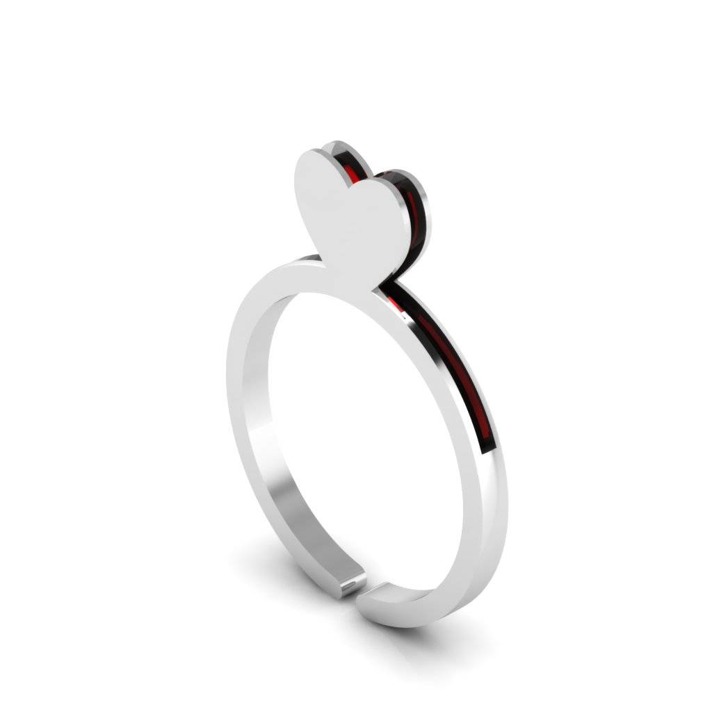 Designer Heart Silver Ring