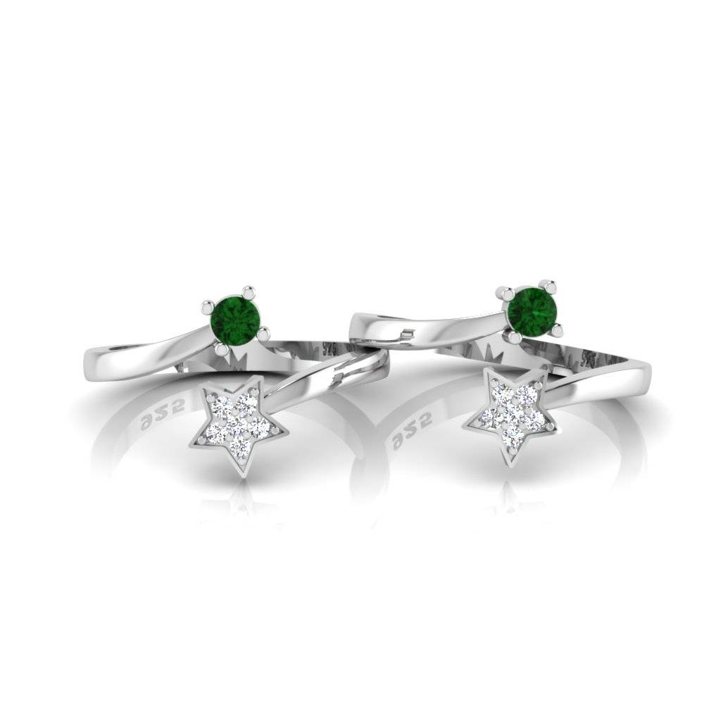 Iski Uski 925 Sterling Silver Star Toe Rings