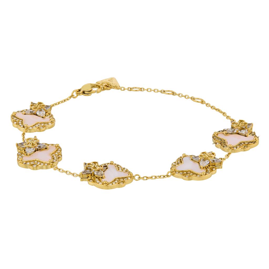 Guess Wild Flower Yellow Gold Pink Women'S Bracelet : UBB05494YGRSL
