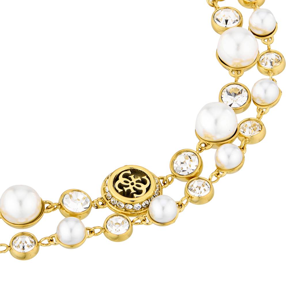 Guess Tiny Pearly Yellow Gold Women'S Bracelet : UBB05577YGL