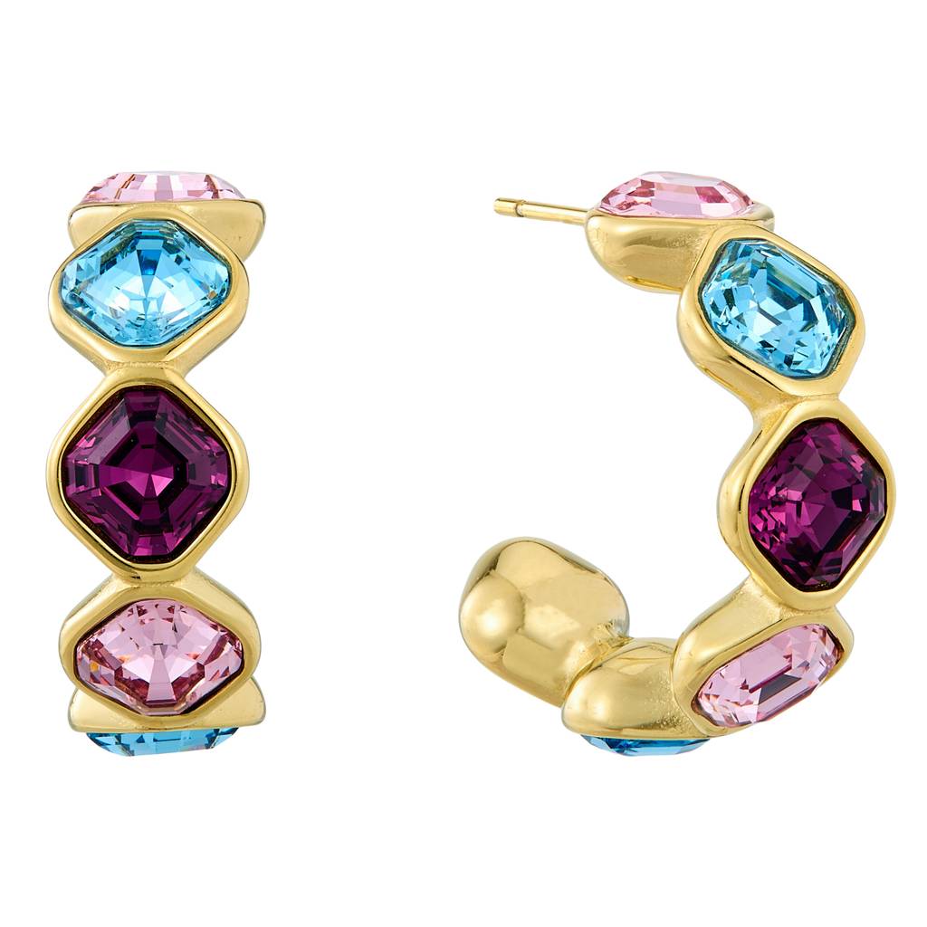 Guess Mamounia Yellow Gold Women'S Half Hoop Earrings - Ube05318Ygmc : UBE05318YGMC