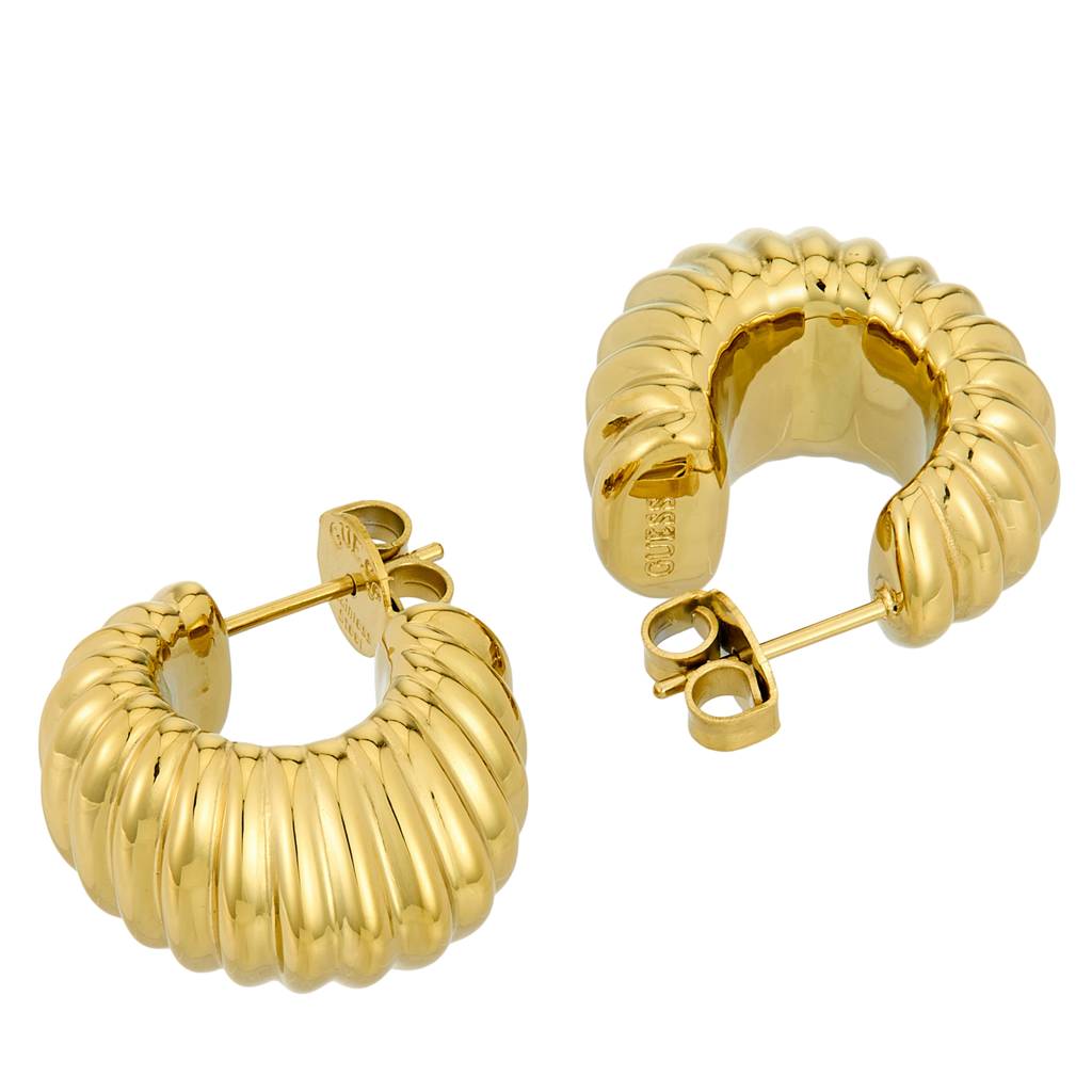 Guess Berbera Yellow Gold Women'S Half Hoop Earrings - Ube05337Yg : UBE05337YG