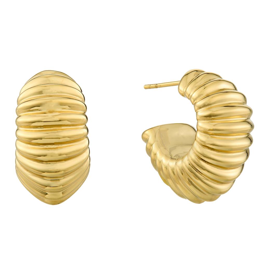 Guess Berbera Yellow Gold Women'S Half Hoop Earrings - Ube05337Yg : UBE05337YG