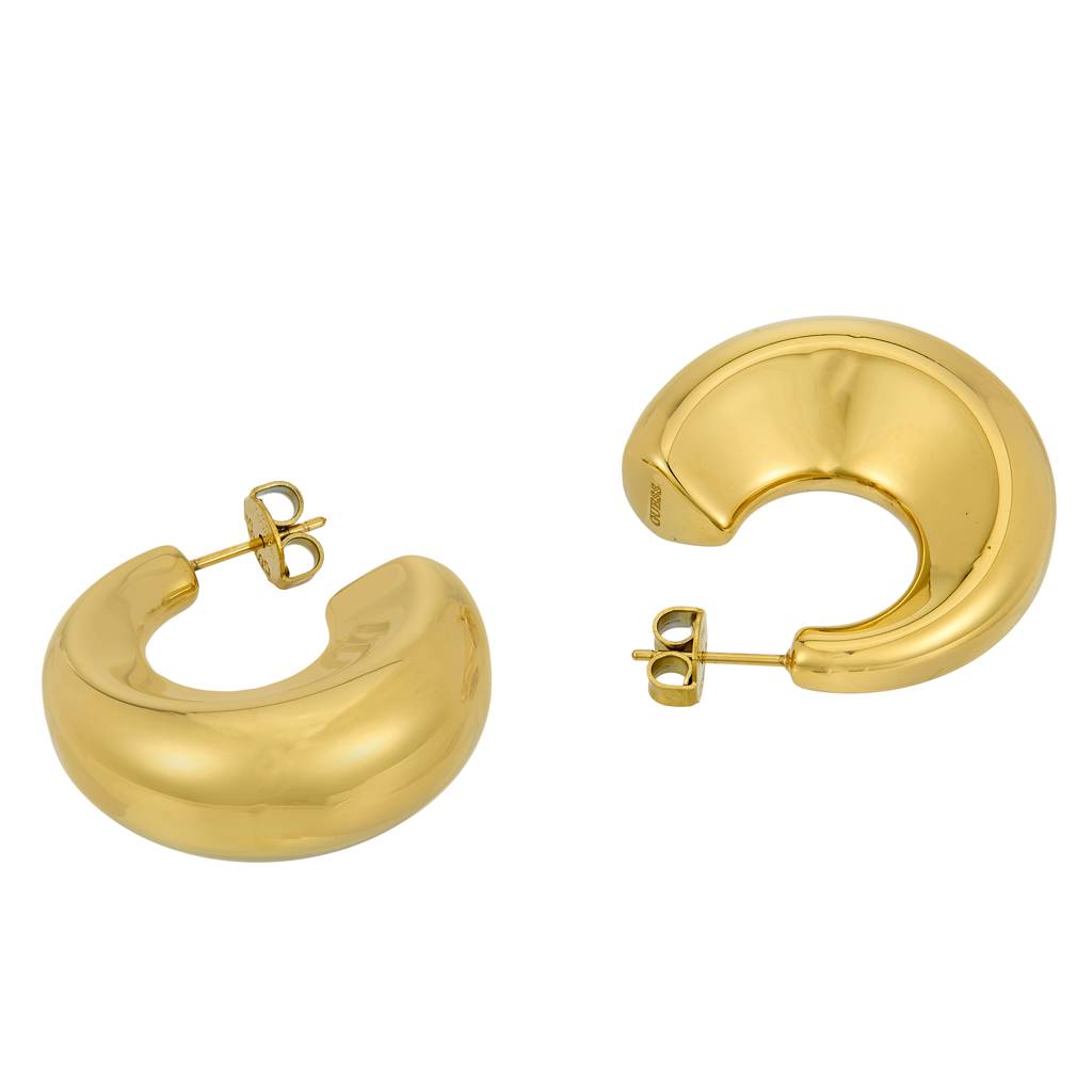 Guess Berbera Yellow Gold Women'S Half Hoop Earrings - Ube05338Yg : UBE05338YG