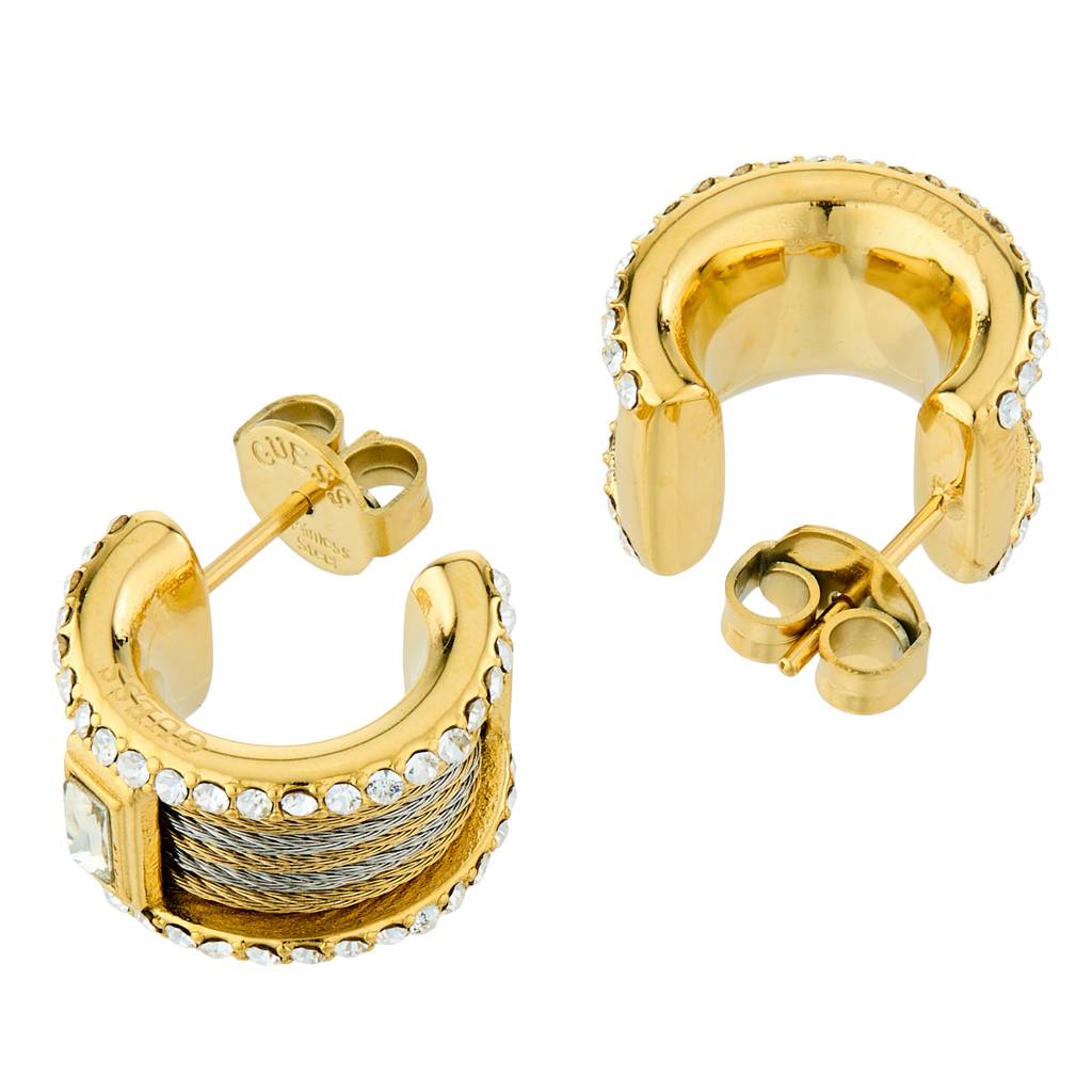 Guess Kalybe Yellow Gold Women'S Hoop Earrings - Ube05391Ygrh : UBE05391YGRH