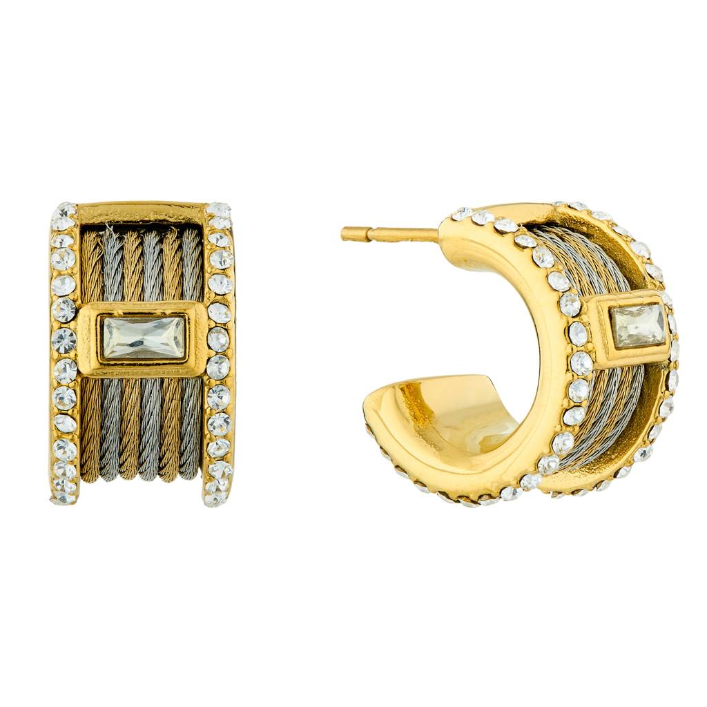 Guess Kalybe Yellow Gold Women'S Hoop Earrings - Ube05391Ygrh : UBE05391YGRH