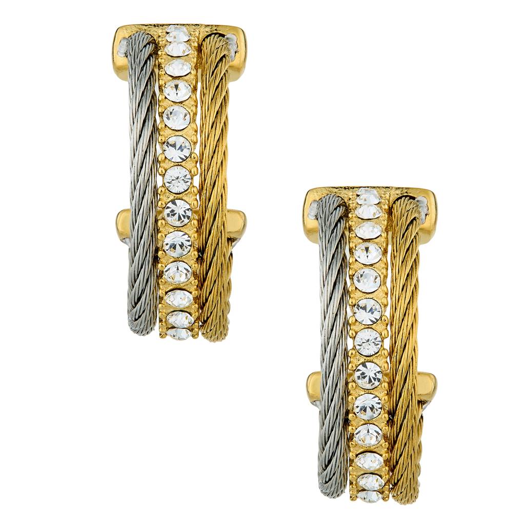 Guess Kalybe Yellow Gold Women'S Half Hoop Earrings - Ube05392Ygrh : UBE05392YGRH