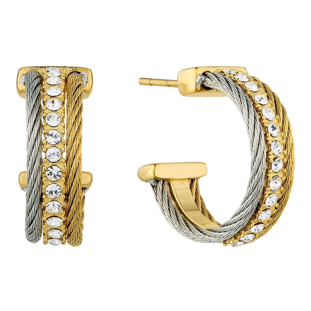 Guess Kalybe Yellow Gold Women'S Half Hoop Earrings - Ube05392Ygrh : UBE05392YGRH