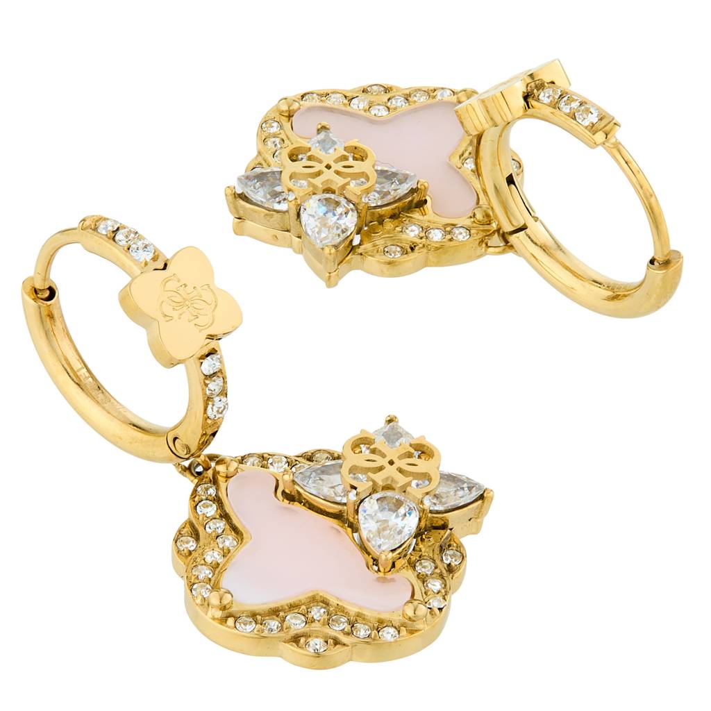 Guess Wild Flower Yellow Gold Women'S Drop Earrings - Ube05495Ygrs : UBE05495YGRS