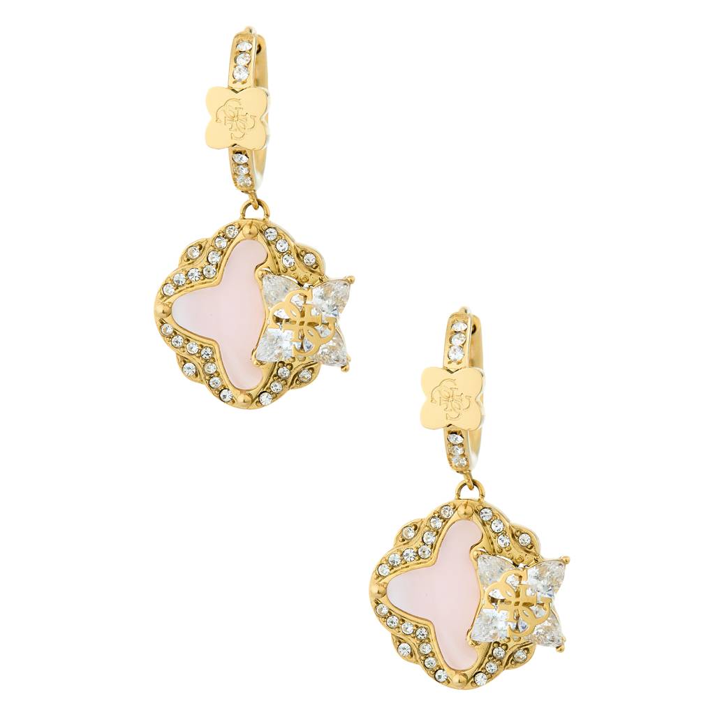 Guess Wild Flower Yellow Gold Women'S Drop Earrings - Ube05495Ygrs : UBE05495YGRS