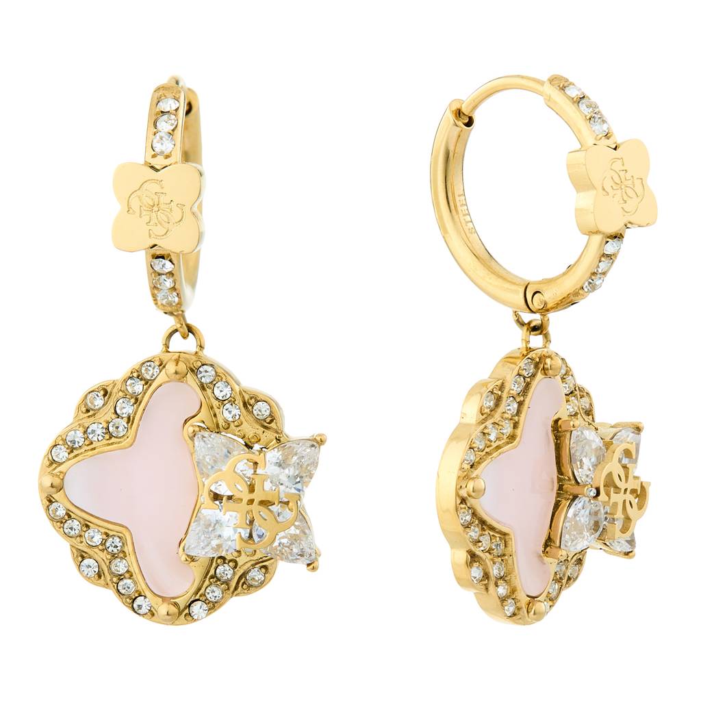 Guess Wild Flower Yellow Gold Women'S Drop Earrings - Ube05495Ygrs : UBE05495YGRS