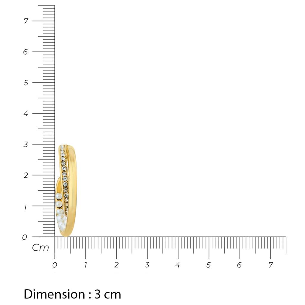 Guess Tiny Pearly Yellow Gold Women'S Half Hoop Earrings - Ube05524Yg : UBE05524YG