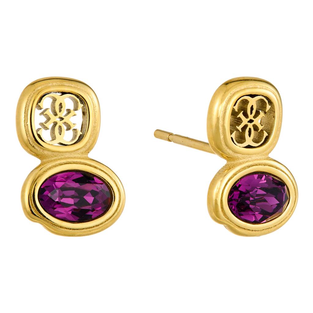 Guess Mamounia Yellow Gold Purple Stone Women'S Studs : UBE05572YGMC