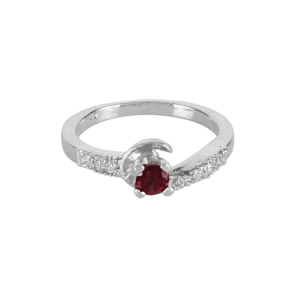 925 Sterling Silver Garnet Ring For Women | Authentic Silver Jewelry | Handcrafted Elegant Gift : FU-0674