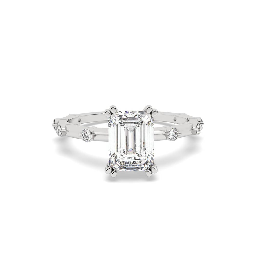 1Ct Emerald Cut Diamond Solitaire Ring : SFJ0924LR-075
