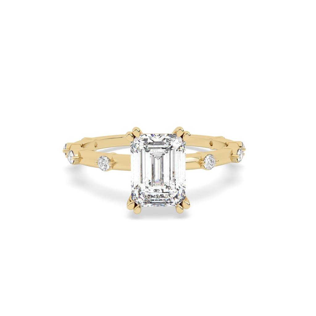 1Ct Emerald Cut Diamond Solitaire Ring : SFJ0924LR-075