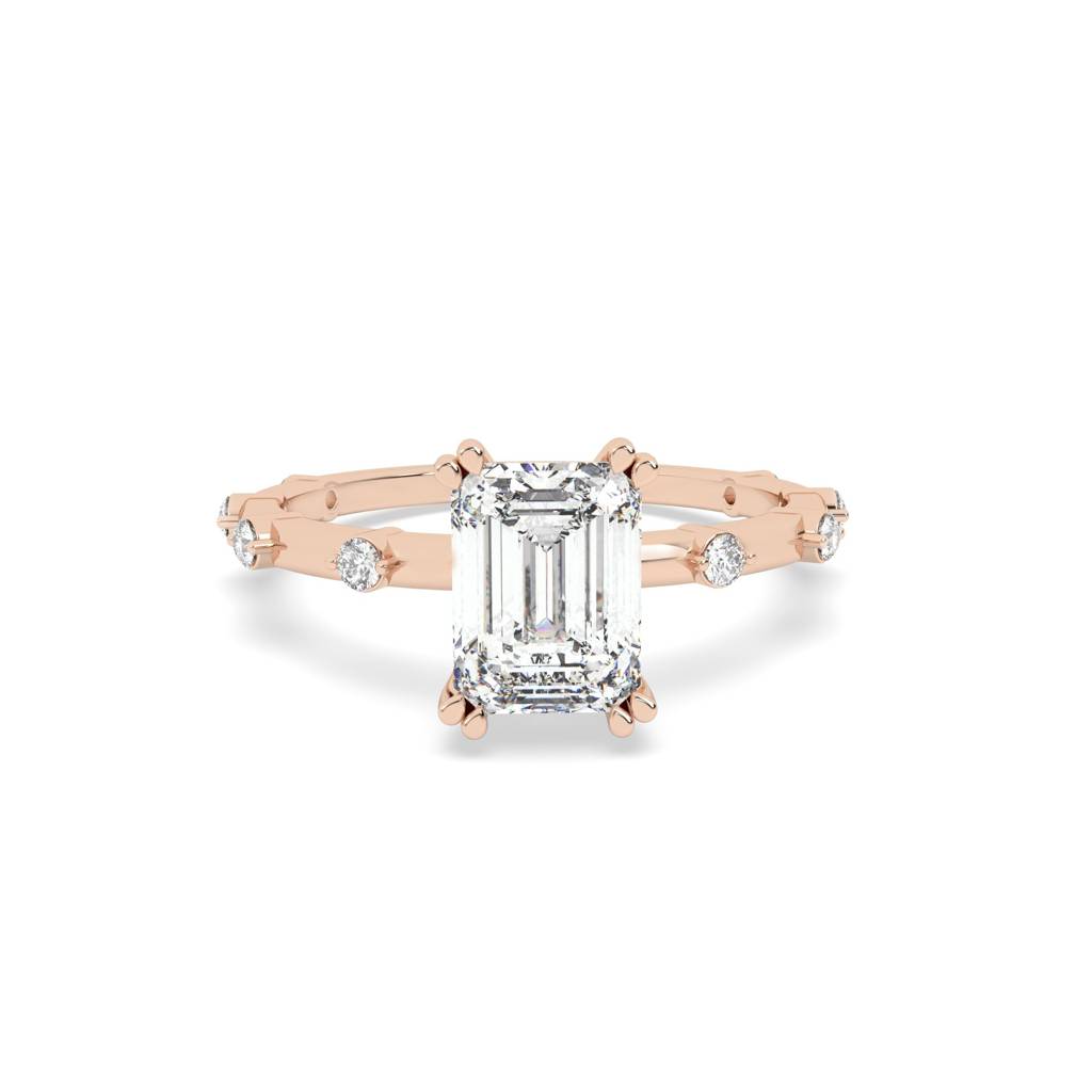 1Ct Emerald Cut Diamond Solitaire Ring : SFJ0924LR-075