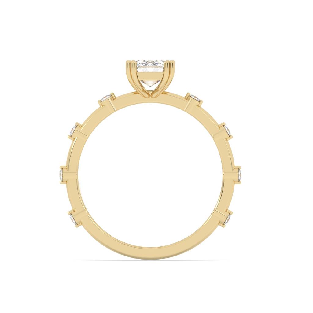 1Ct Emerald Cut Diamond Solitaire Ring : SFJ0924LR-075