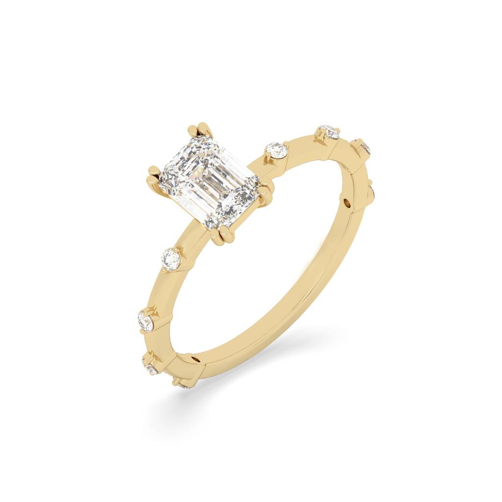 1Ct Emerald Cut Diamond Solitaire Ring : SFJ0924LR-075